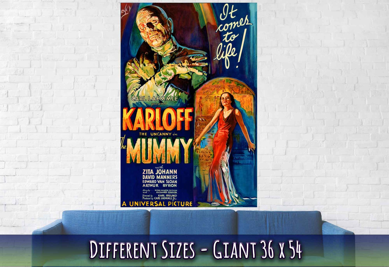 The Mummy 1932 Movie Poster: Boris Karloff Horror Film Art - Etsy
