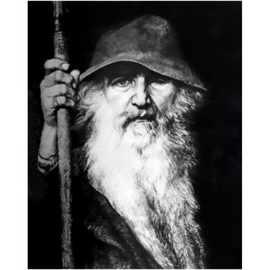 Odin Poster - Odin Norse God Of Wisdom, War And Magic - Odin The Wanderer Print UK, EU USA Domestic Shipping