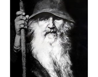 Odin Poster - Odin Norse God Of Wisdom, War And Magic - Odin The Wanderer Print UK, EU USA Domestic Shipping