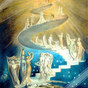 Poster di William Blake, stampa Jacobs Ladder, spedizione nazionale nel Regno Unito, UE e USA