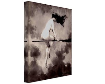 Naked Witch Canvas Print – Albert Joseph Penot, Macabre Art
