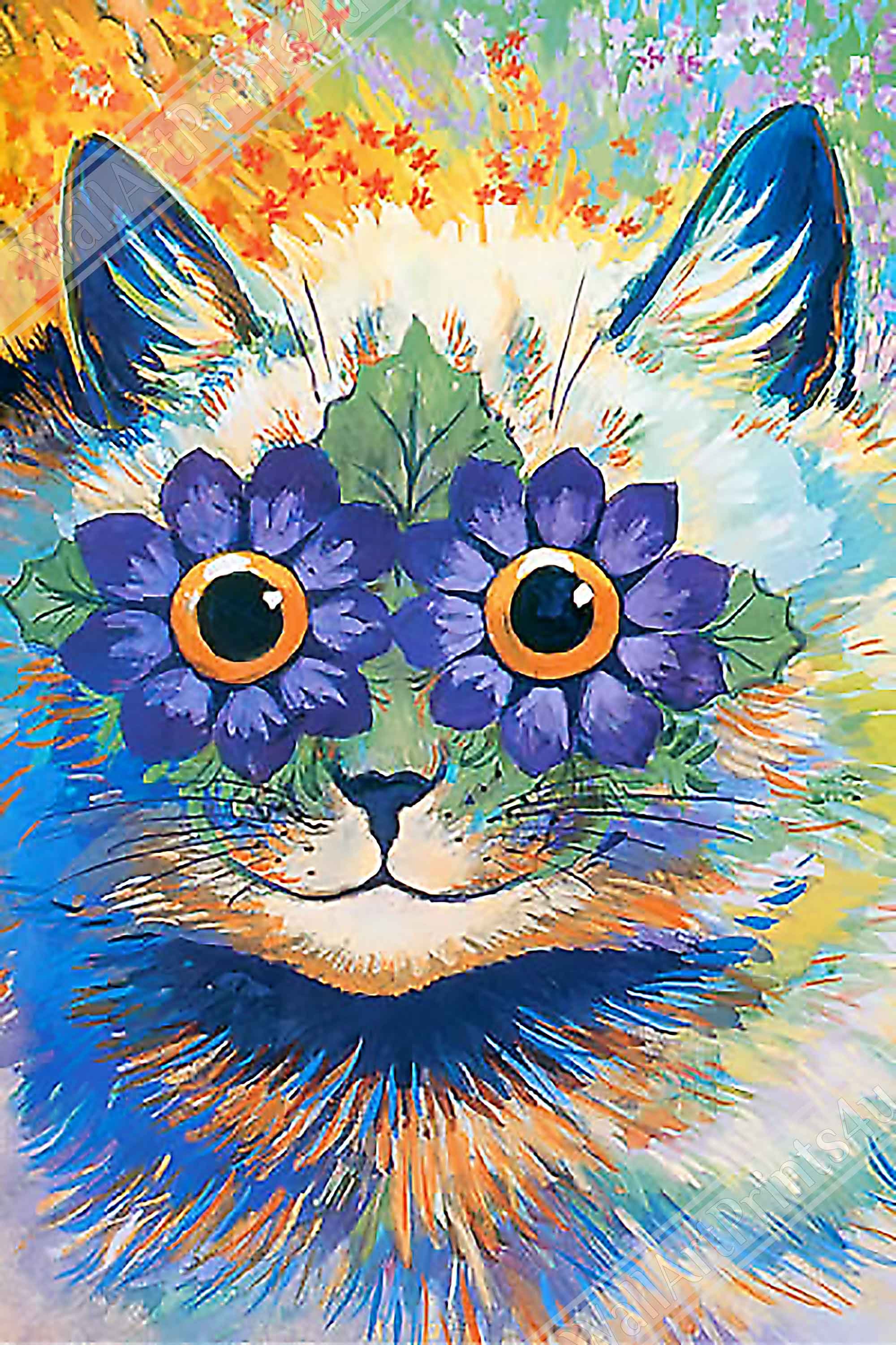 Three Cats Singing By Louis Wain Print Poster