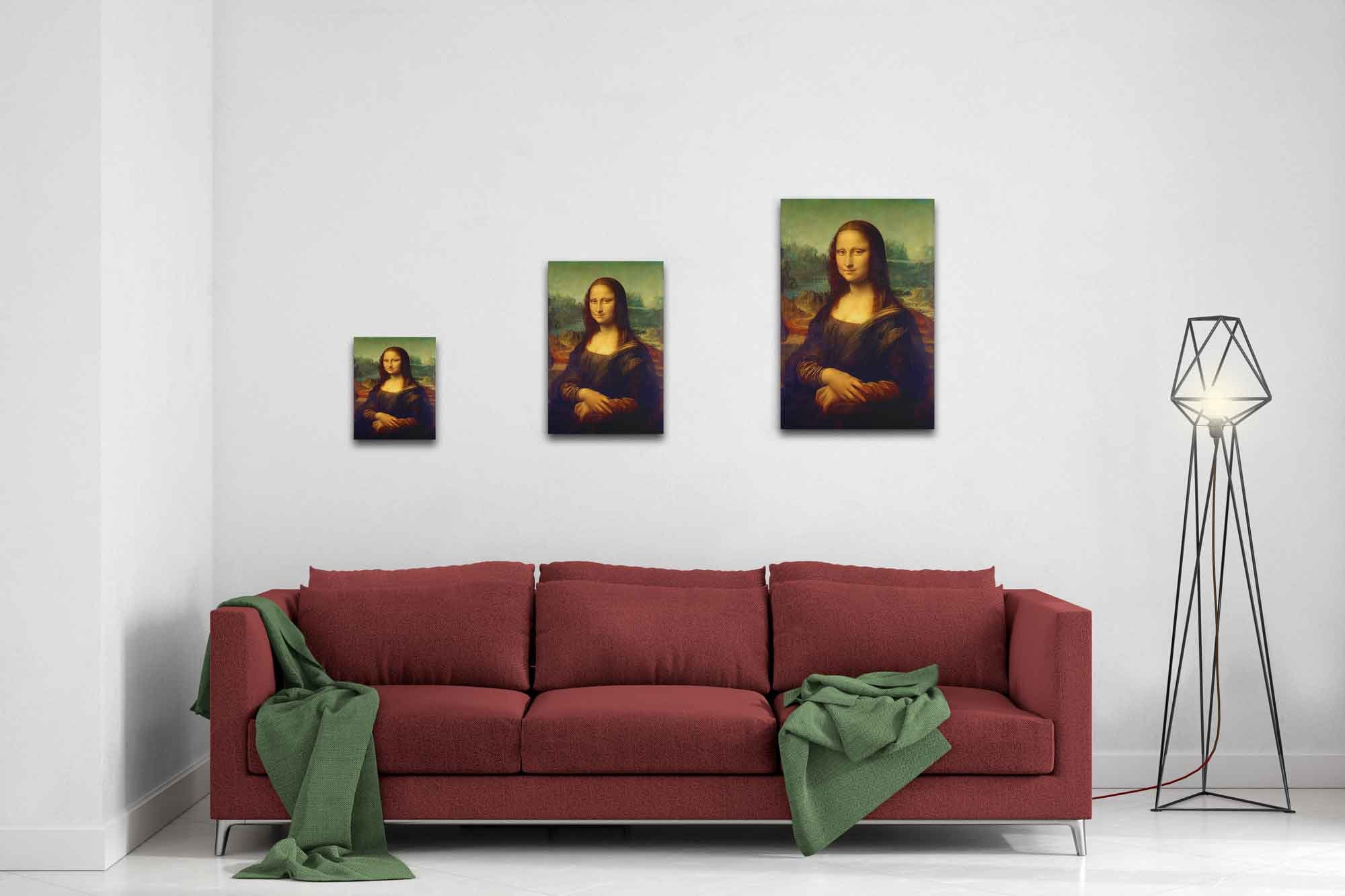 Mona Lisa Canvas Print 30x40 Cm Met Binnenlijst - Grappige Badkamer Kunst En Toilet Decor