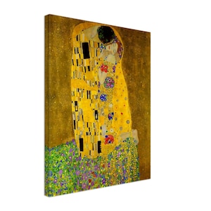 Canvas De kus, Gustav Klimt - De kus canvas 1907