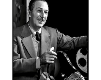 Walt Disney Poster, Disney Legend, Vintage Photo - Iconic Walt Disney Print - Uncle Walt Disney Founder UK, EU USA Domestic Shipping