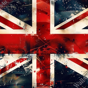 Grungy Union Jack Flag Digital Download - Distressed British Flag Art Printable, Street Art Style Wall Decor