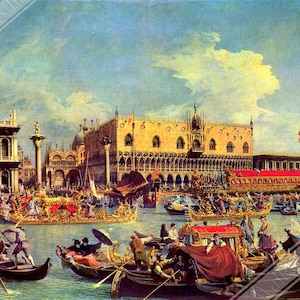 Canaletto Poster, The Bucinturo Print Venice, Returning To The Molo On Ascension Day UK, EU USA Domestic Shipping
