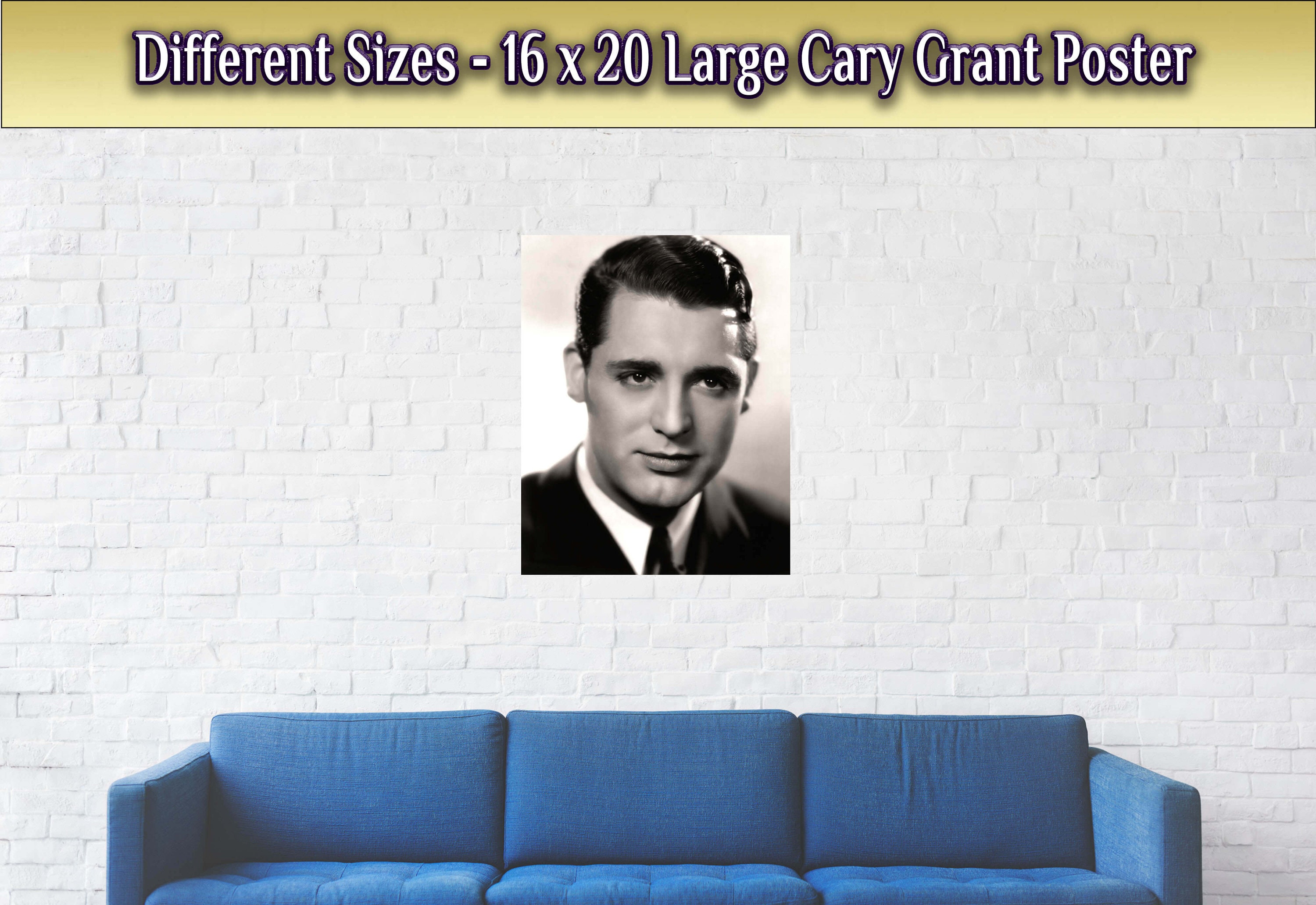 Cary Grant Poster: Vintage Silver Screen Star Portrait - Etsy