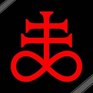 Leviathan Cross Poster Red Black - Satan&#39;S Cross Poster - Leviathan Cross Print Red On Black UK, EU USA Domestic Shipping