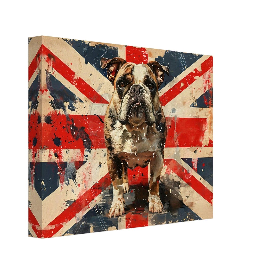 Bulldog Union Jack Canvas Print: British Flag Wall Art - Etsy