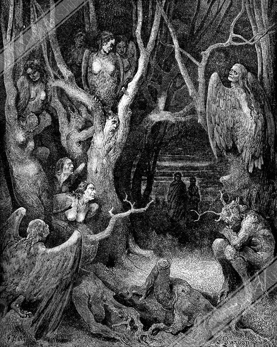 Gustave dore dante inferno arte impressão poster grandes para