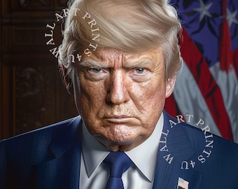 ドナルド・トランプ大統領の肖像画：愛国的なアメリカの壁掛けアート