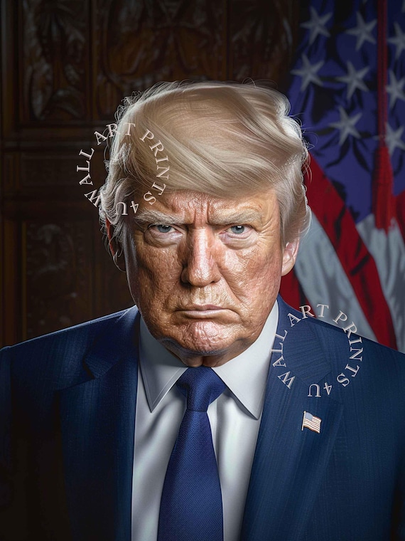 ドナルド・トランプ大統領の肖像画：愛国的なアメリカの壁掛けアート