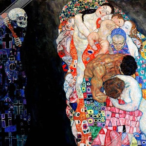 Death And Life Poster, Gustav Klimt - Death Life Print 1911 UK, EU USA Domestic Shipping
