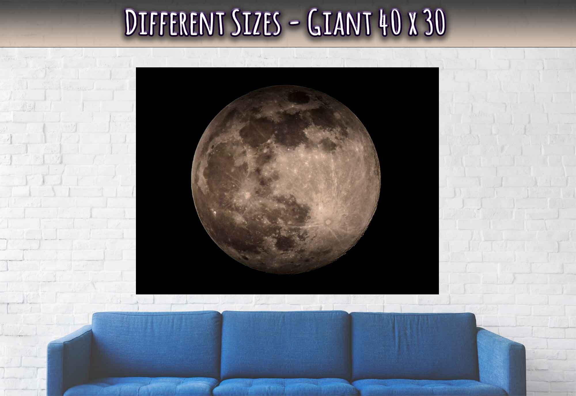 Full Moon Art Print: Enhanced Lunar Poster - Etsy