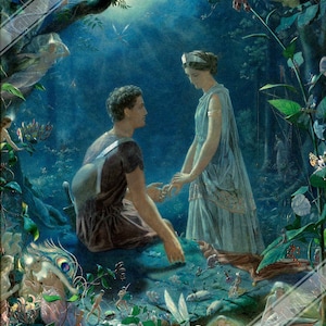 Midsummer Night's Dream Poster: Hermia and Lysander, John Simmons Art