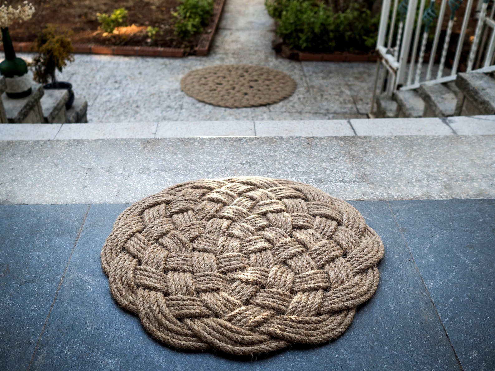 Handgemaakte ronde jute touw mat decoratieve badmat indoor Etsy
