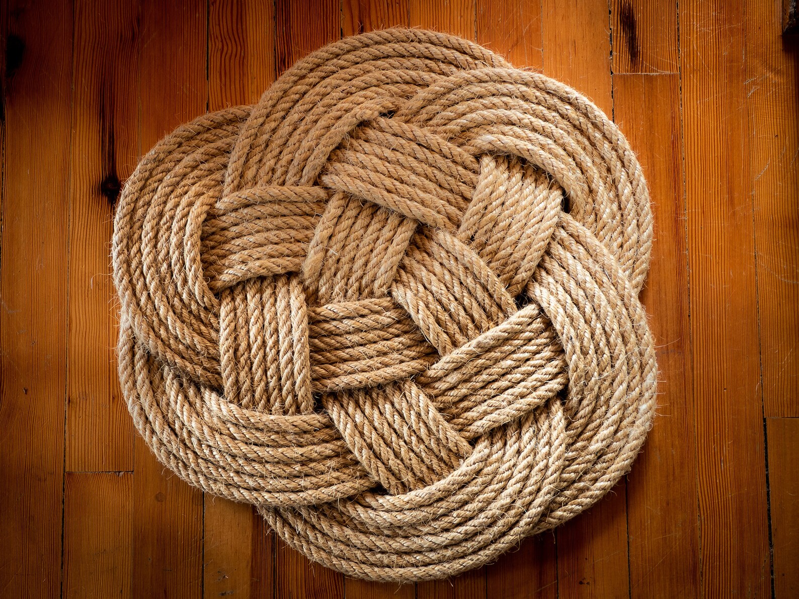 Handmade Circular Sisal Hemp Mat Small Water & Moisture Etsy