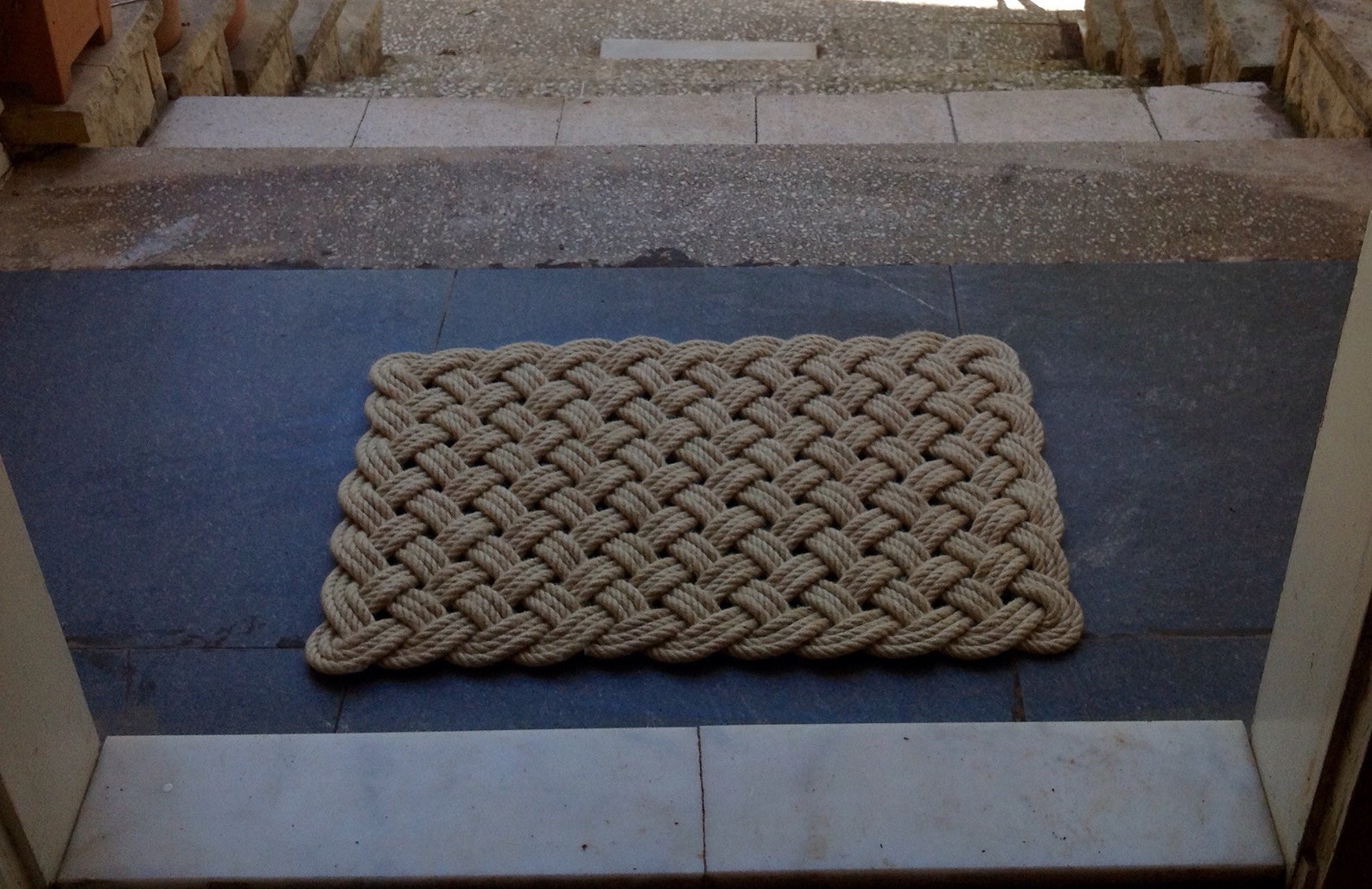 Handmade Decorative Jute Rope Doormat Nautical Bathroom Mat Etsy