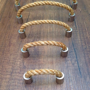 Maniglie per cassetti in corda di sisal nautica - Per cassetti, ante e armadi - Maniglie per cassetti scandinave - Maniglie resistenti all'acqua - Maniglie per cassetti in ottone