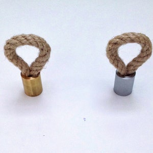 Brass & Jute Rope Drawer Pulls. For Drawers, Doors and Cupboards. Scandinavian Drawer Pulls. Nautical Pulls. Beach Decor. Farmhouse Knobs Single Knob Handle