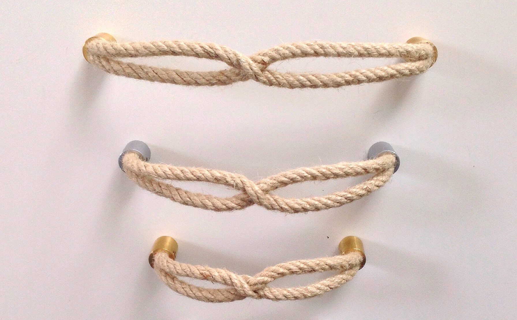 Nautical Rope Drawer Pulls Brass & Nickel Satin Drawer Pulls Etsy