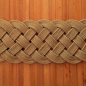 Handgefertigte Knoten-Fußmatte: Sisal Hanfseil, 120 x 40 cm