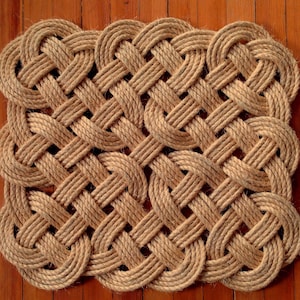 Nautical Rope Doormat: Handmade Sisal Knot, Beach House Decor (26&quot; x 22&quot;)
