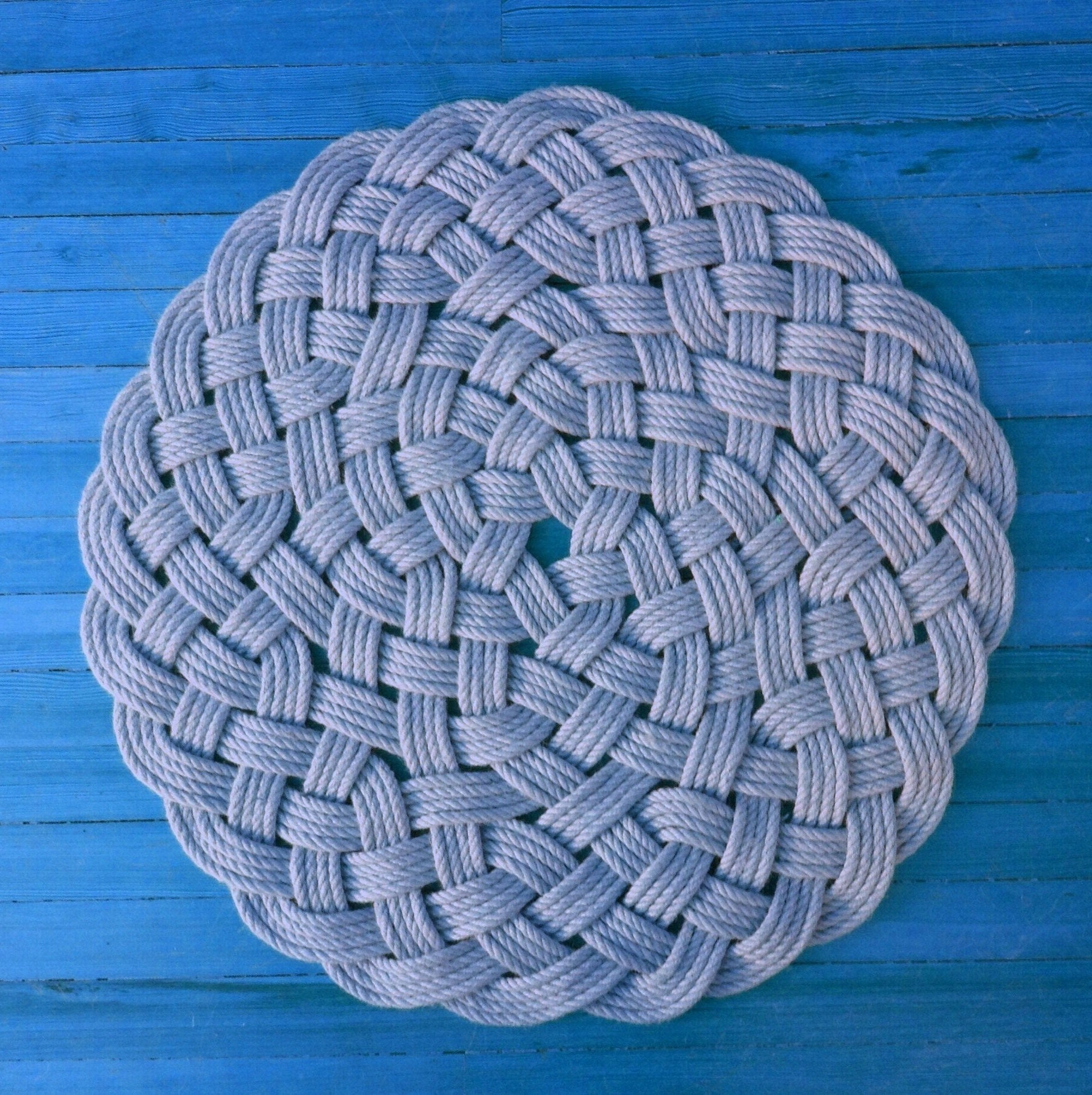 Handmade Rope Rug Sailor's Knotted Circular Mat Etsy
