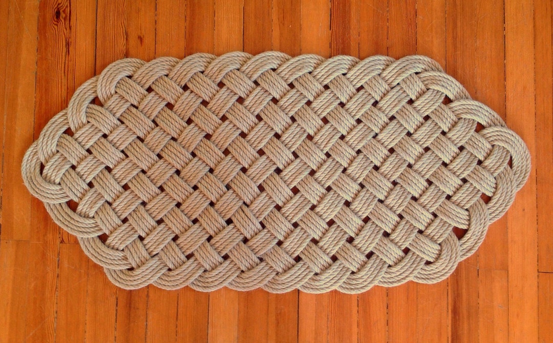 Handmade 42 X 20 Ocean Plait Doormat Traditional Sailor Knot Arts