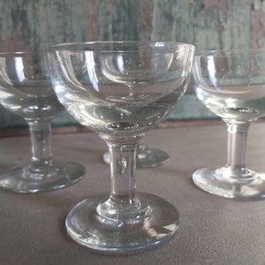 Set of four vintage French glasses for liquor