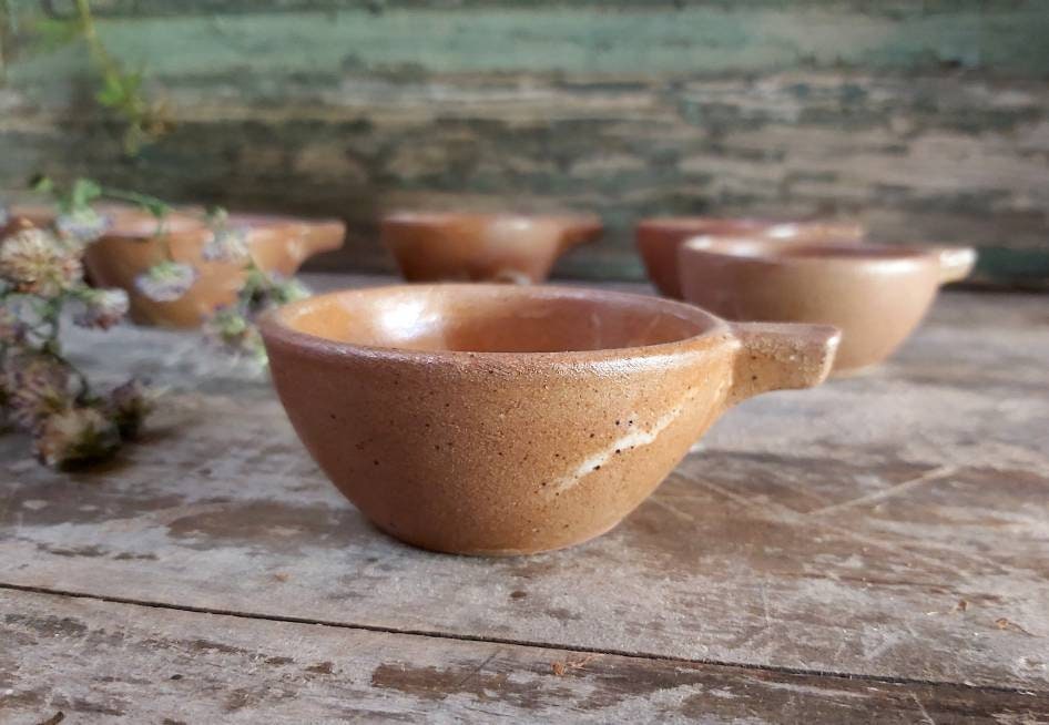 Belles Tasses en Argile Vintage Français Faites à La Main
