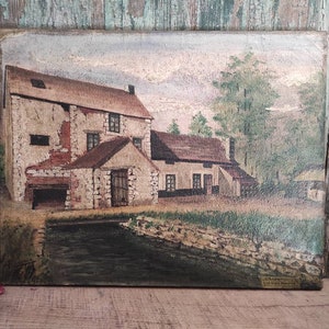 Vintage French oil painting, signed Levergne, 1958