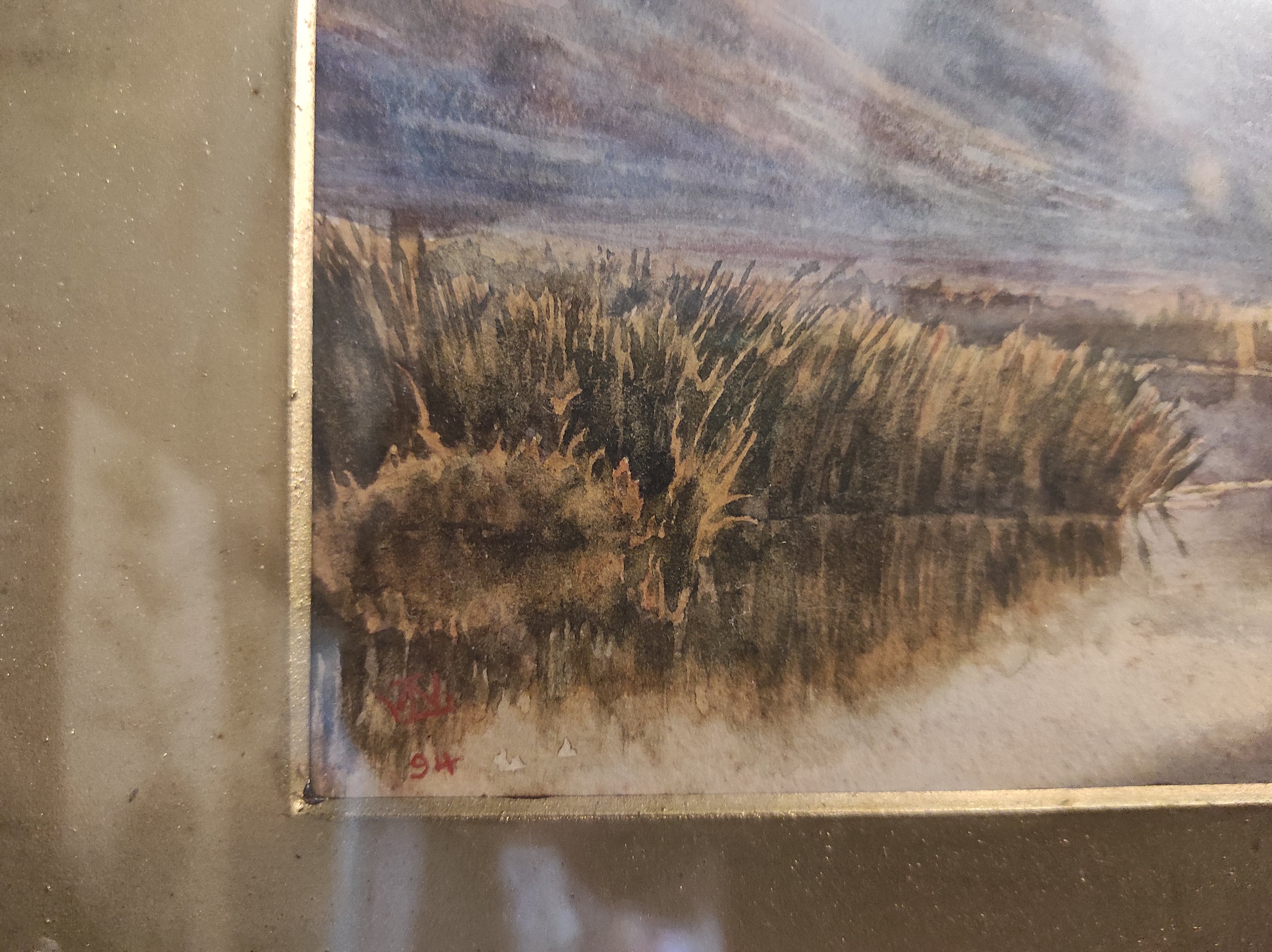 古いフランスの水彩画、VY の署名、1894 年の日付入り - Etsy 日本