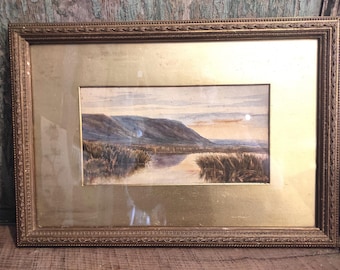 古いフランスの水彩画、VYの署名、1894年の日付入り - Etsy 日本
