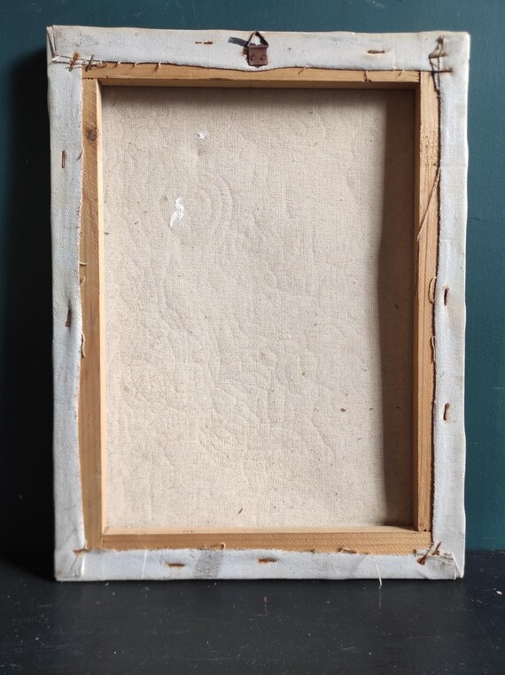 キャンバスに描かれたフランスのヴィンテージ油絵、L. Salcido の署名