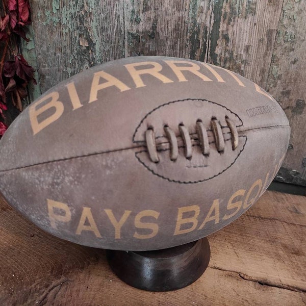 Vintage leather rugby ball Biarritz Pays Basque