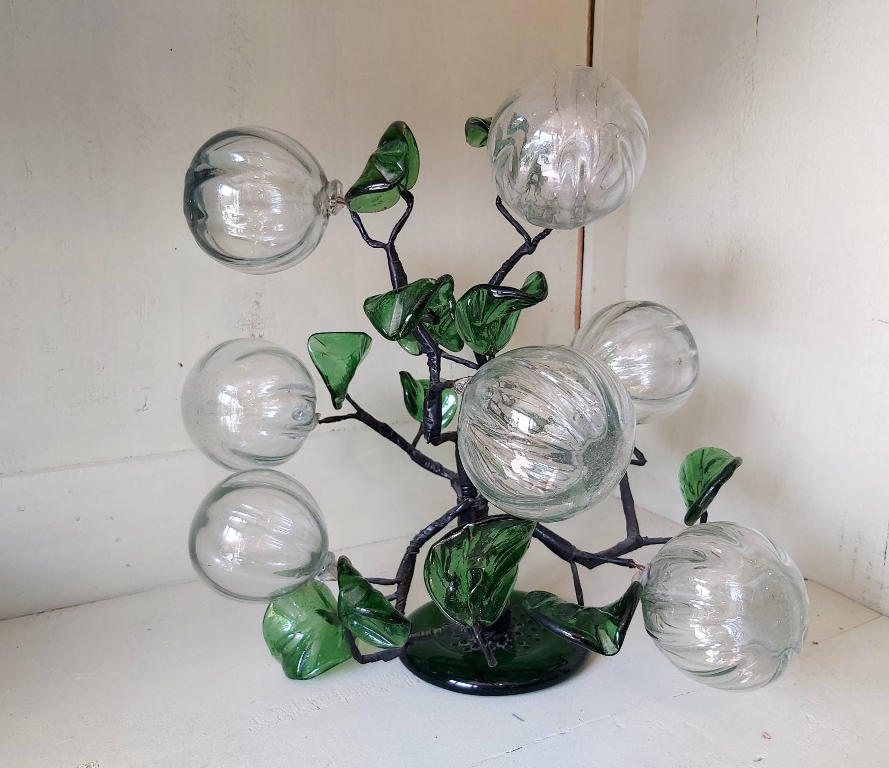 Superbe Ornement d'arbre de Cristal Vintage Français