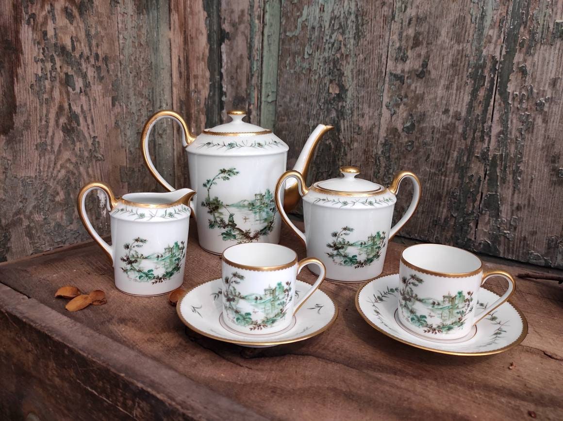 Set de Café Français Vintage, Limoges, Georges Boyer