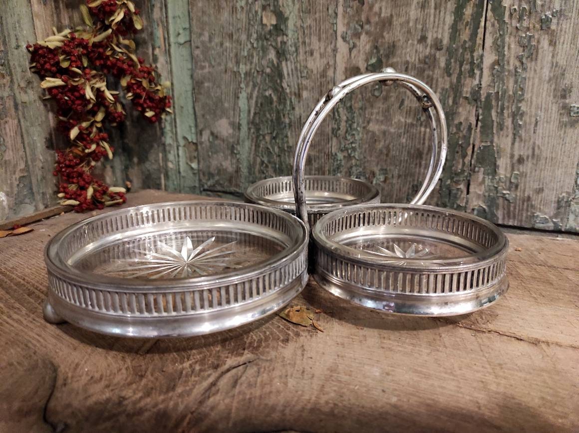 Plateau de Collation Allemand Antique en Argent Par B. Bohrmann, Francfort, 1887-1899