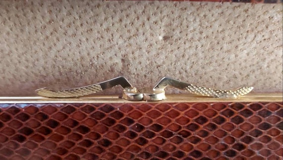 Beautiful vintage french snakeskin clutch - image 3
