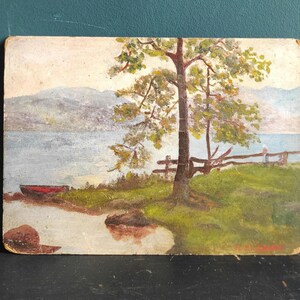 French oil painting on board, signed Lavoy