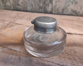 Vintage French glass inkwell