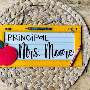 Principal Sign, Chalkboard Sign, Teacher Christmas Gift, Personalized Teacher Sign, Teacher Appreciation Gift, Back to School, End of School image 2