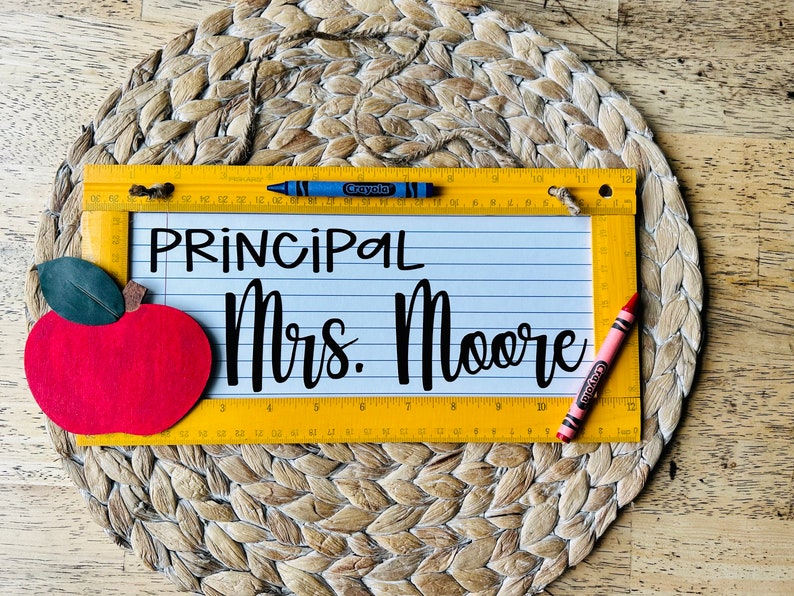 Principal Sign, Chalkboard Sign, Teacher Christmas Gift, Personalized Teacher Sign, Teacher Appreciation Gift, Back to School, End of School image 2