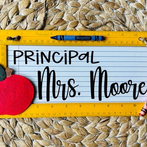 Principal Sign, Chalkboard Sign, Teacher Christmas Gift, Personalized Teacher Sign, Teacher Appreciation Gift, Back to School, End of School image 6