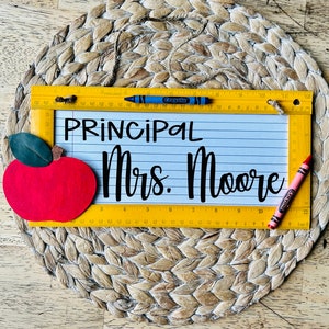 Principal Sign, Chalkboard Sign, Teacher Christmas Gift, Personalized Teacher Sign, Teacher Appreciation Gift, Back to School, End of School image 9