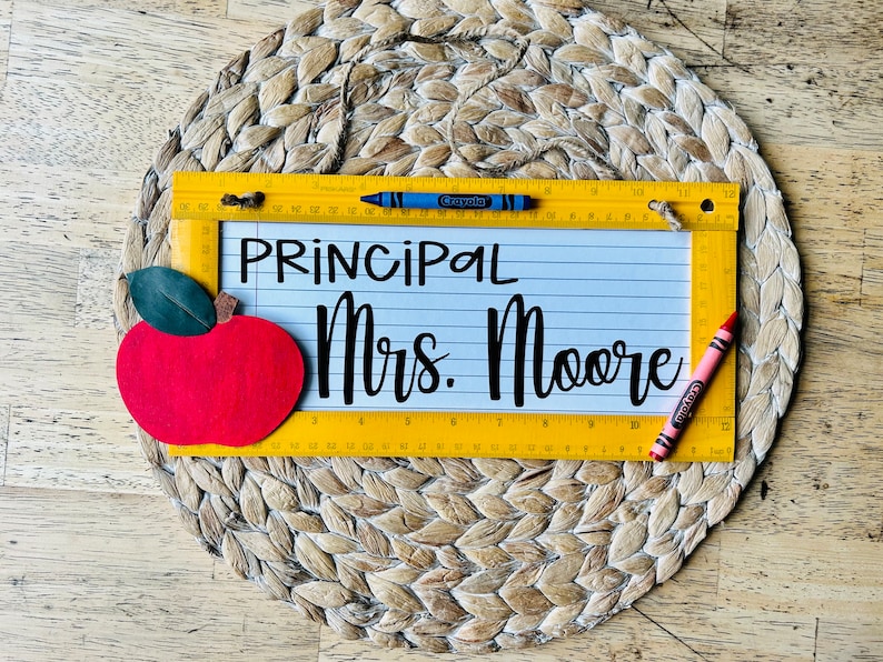 Principal Sign, Chalkboard Sign, Teacher Christmas Gift, Personalized Teacher Sign, Teacher Appreciation Gift, Back to School, End of School image 9