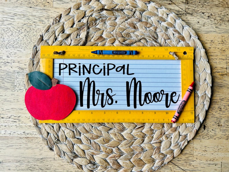 Principal Sign, Chalkboard Sign, Teacher Christmas Gift, Personalized Teacher Sign, Teacher Appreciation Gift, Back to School, End of School image 8