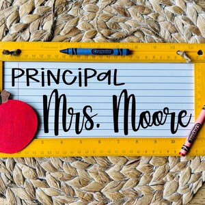 Principal Sign, Chalkboard Sign, Teacher Christmas Gift, Personalized Teacher Sign, Teacher Appreciation Gift, Back to School, End of School image 4